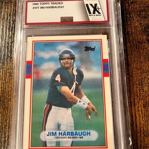 Topps Jim Harbaugh Football Card - Yellow and Green